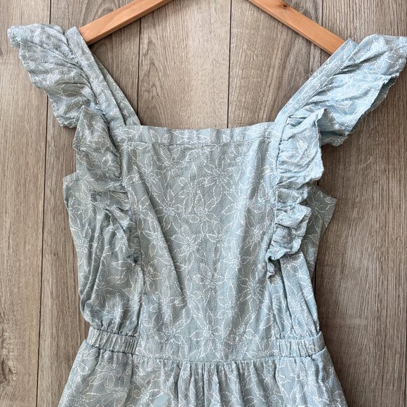 Universal Thread Floral Tiered Blue Midi Dress Womens Medium Boho Cottagecore - Picture 3 of 15